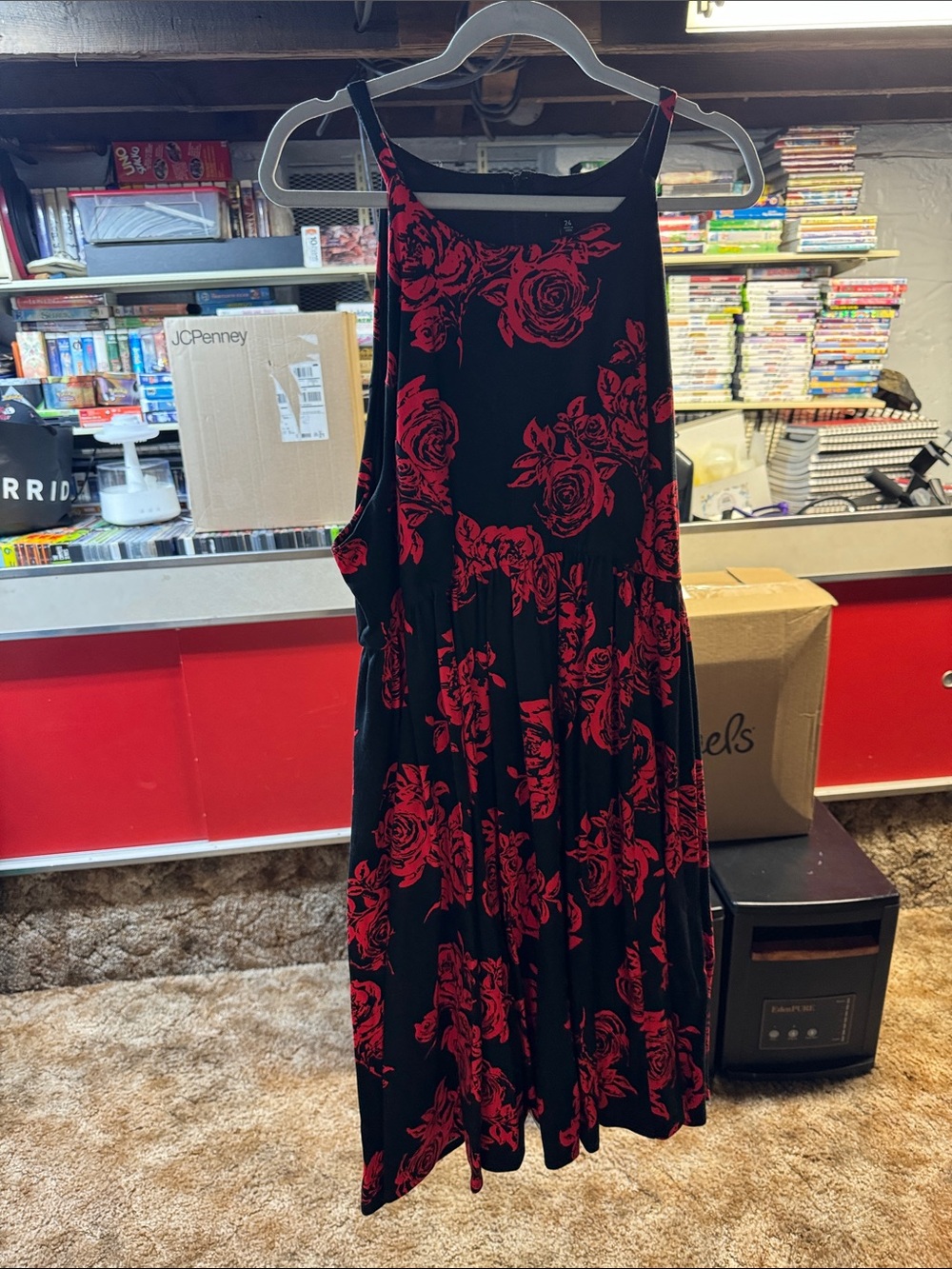 torrid Black Dress with Red Rose Print - A-Line Skirt